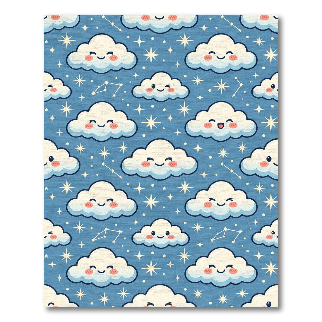 Cheerful Starry Sky Cloud Celestial Rug
