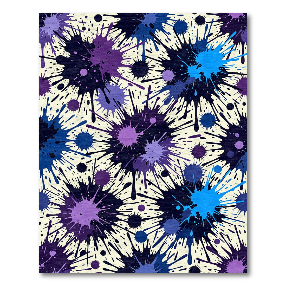 Vivid Purple Blue Paint Splatter Rug