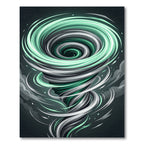 Dynamic Mint and Graphite Swirling Cyclone Rug