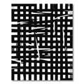 Monochrome Jagged Grid Composition Rug