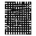 Monochrome Jagged Grid Composition Rug