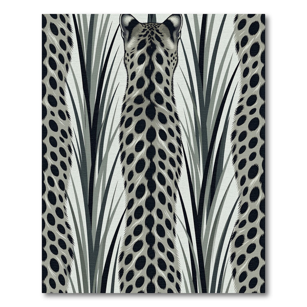 Monochrome Cheetah Animal Spot Grass Meadow Rug