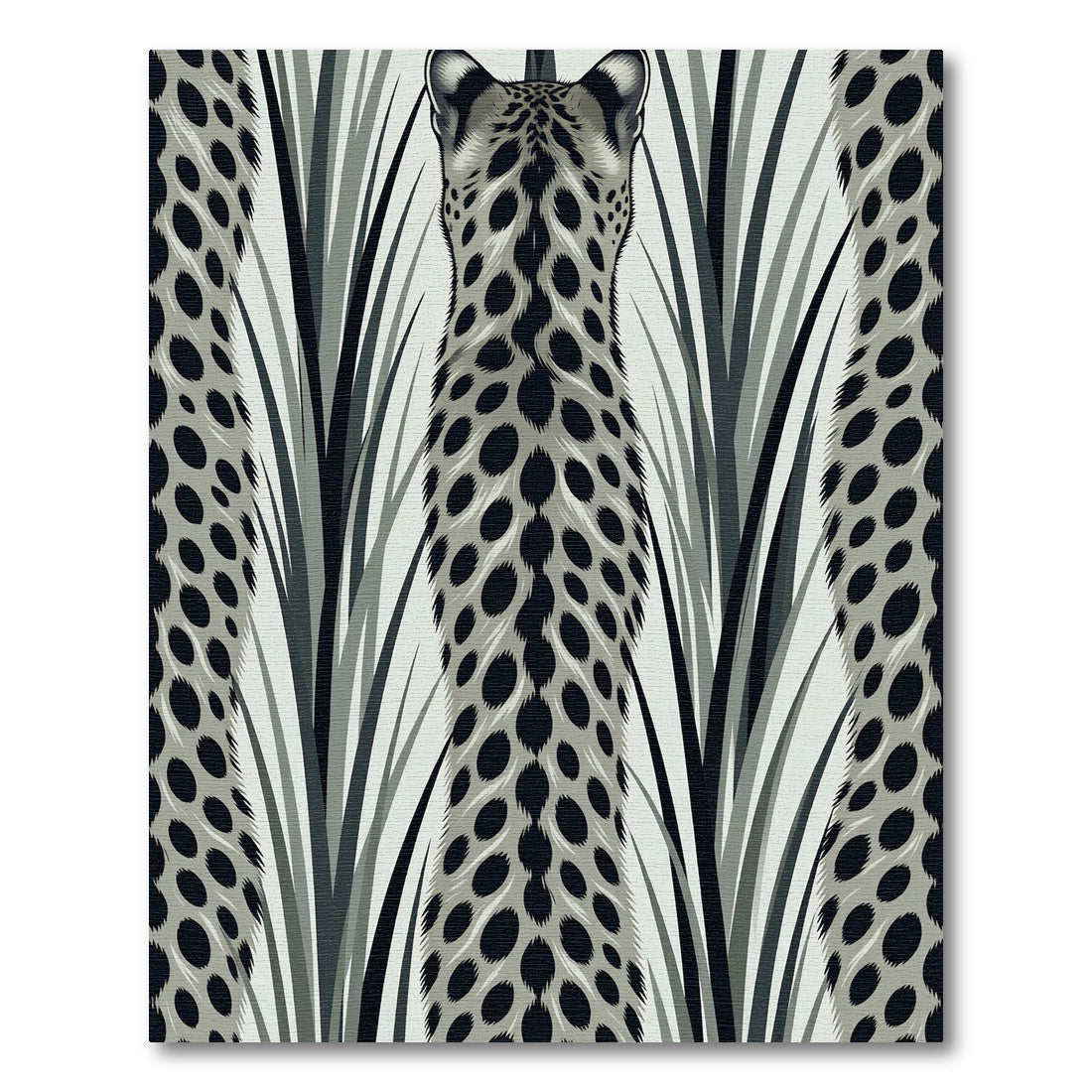 Monochrome Cheetah Animal Spot Grass Meadow Rug