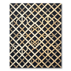 Gold Metallic Geometric Art Deco Lattice Rug