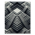 Monochrome Geometric Staircase Ascending Rug
