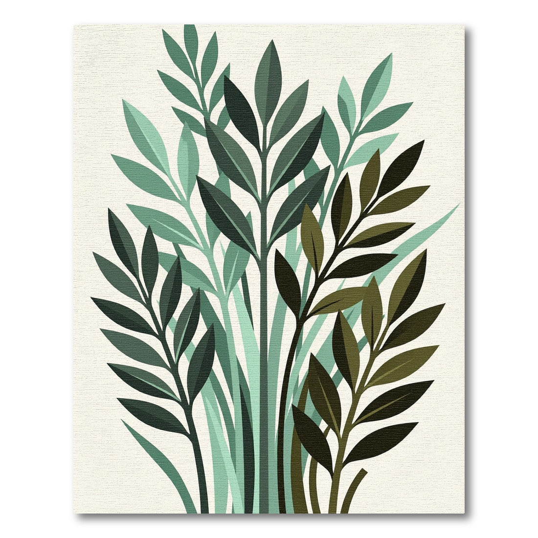 Verdant Forest Leaf Arrangement Rug