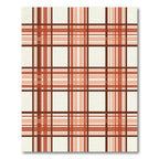 Terracotta Tan Plaid Squared Overlay Rug