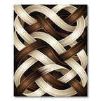 Elegant Intertwined Ivory and Chocolate Woven Rug
