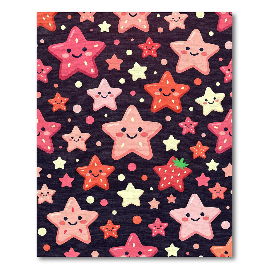 Cute Pink Red Starburst Sprinkle Collection Rug