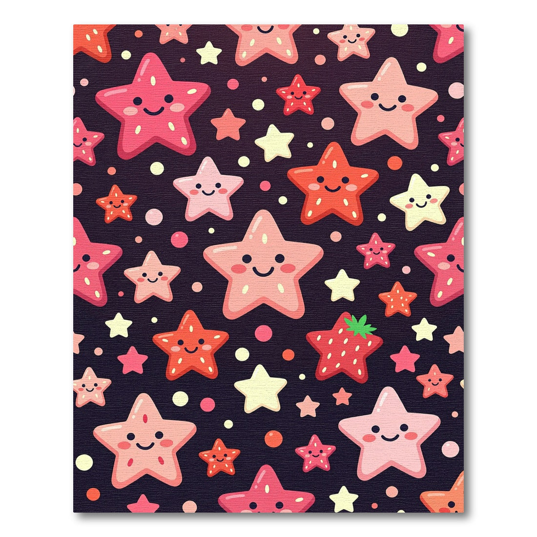 Cute Pink Red Starburst Sprinkle Collection Rug
