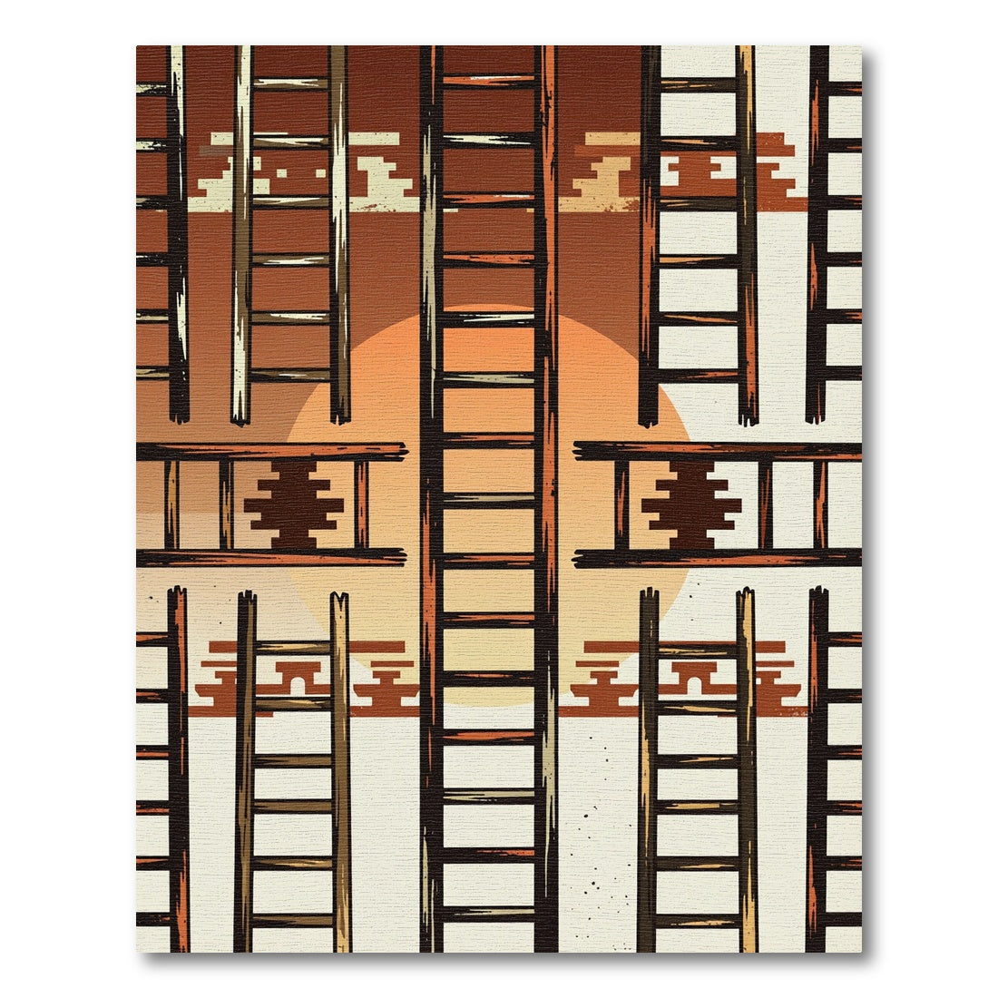 Rustic Ladder Sunset Graphic Rug