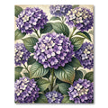 Lush Purple Hydrangea Botanical Illustration Rug