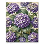 Lush Purple Hydrangea Botanical Illustration Rug