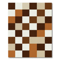 Terracotta Brown Squares Checkered Rug
