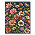 Vibrant Summer Meadow Botanical Bouquet Rug