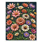 Vibrant Summer Meadow Botanical Bouquet Rug