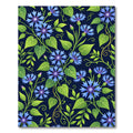 Blue Cornflower Vine Botanical Rug