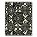 Black Cream Ornate Floral Lattice Rug