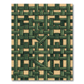 Deep Green Woven Wood Texture Rug