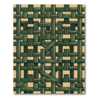 Deep Green Woven Wood Texture Rug