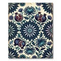 Midnight Floral Pomegranate Botanical Tapestry Rug