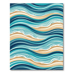 Flowing Ocean Waves Abstract Pattern Rug