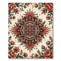 Canyon Orange Floral Grand Medallion Rug