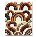 Mid Century Burnt Orange Arch Abstract Rug