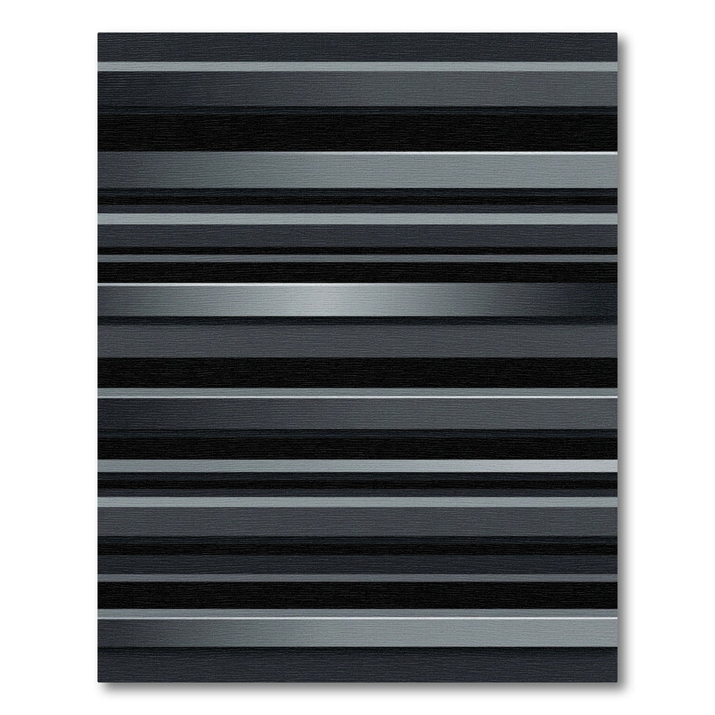 Modern Dark Gray Metallic Horizontal Stripe Rug