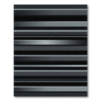 Modern Dark Gray Metallic Horizontal Stripe Rug