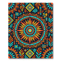 Vibrant Tribal Sun Geometric Boho Rug