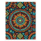 Vibrant Tribal Sun Geometric Boho Rug