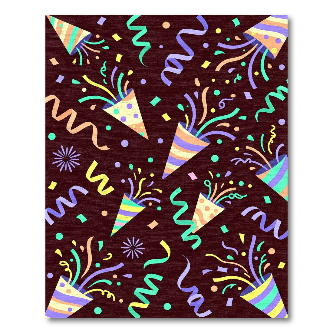 Fun Confetti Popper Party Pattern Rug