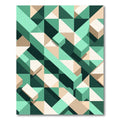 Mint Green Geometric Cube Illusion Rug