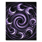 Celestial Crescent Moon Violet Swirl Rug