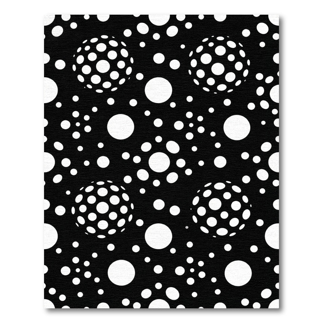 Black White Polka Dot Sphere Pattern Rug