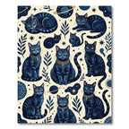 Celestial Navy Cat and Planet Arrangement Rug