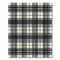 Monochrome Charcoal and Cream Plaid Rug