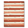 Distressed Burnt Orange and Cream Horizontal Stripe Rug
