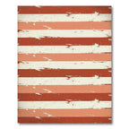 Distressed Burnt Orange and Cream Horizontal Stripe Rug