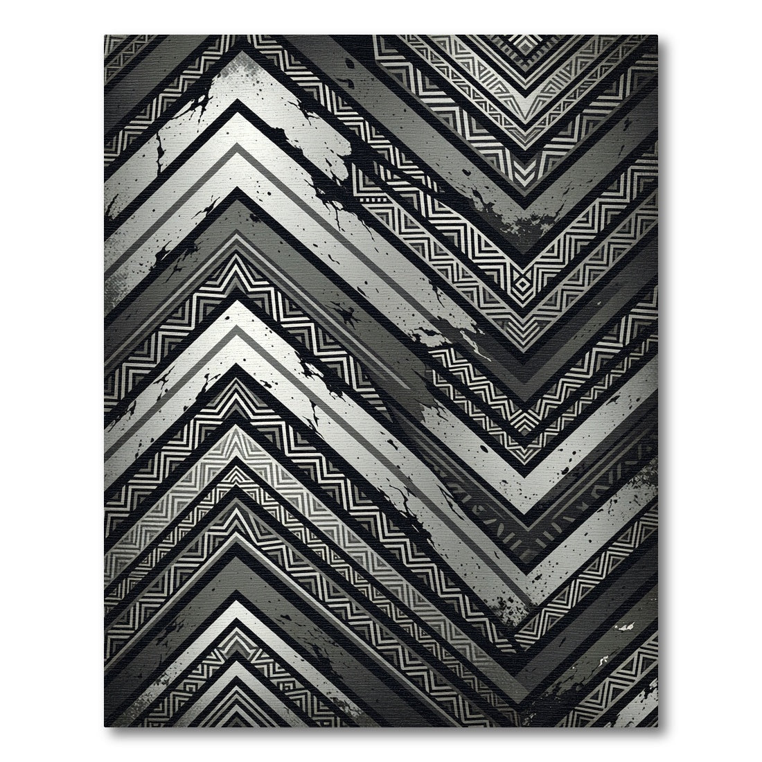 Monochromatic Zigzag Chevron Geo Rug
