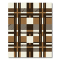 Brown Tan White Plaid Checkered Rug