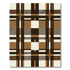 Brown Tan White Plaid Checkered Rug