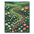 Whimsical Floral Meadow Path Rug