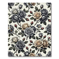 Elegant Noir and Cream Rose Bouquet Rug
