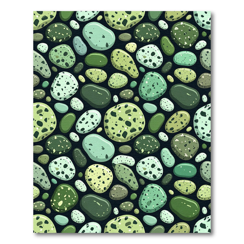Shades of Blue Green Pebbles Rug