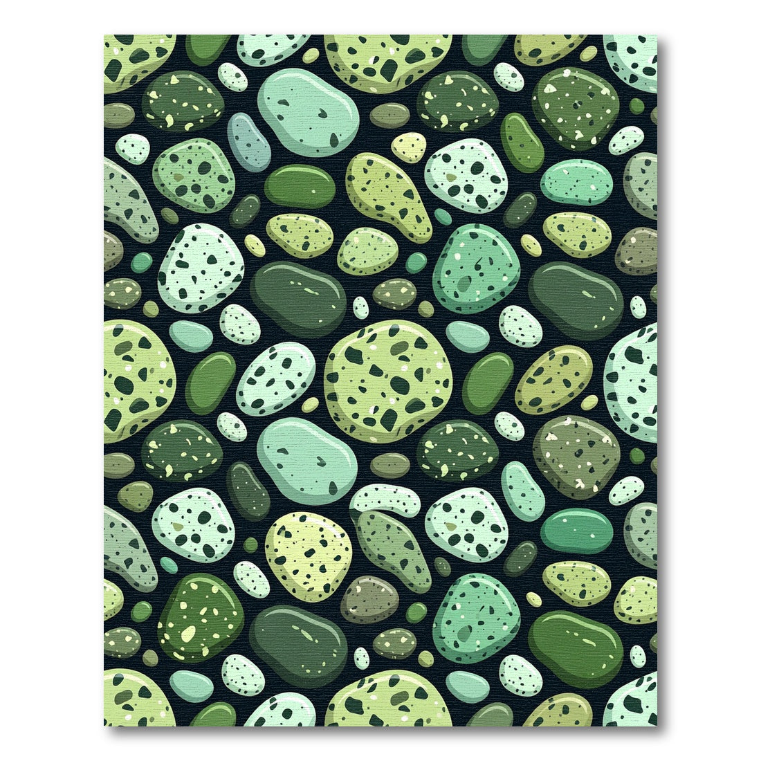 Shades of Blue Green Pebbles Rug