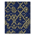 Navy and Gold Geometric Arrow Weave Rug