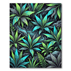 Lush Neon Tropical Rain Forest Leaf Rug