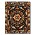 Geometric Sunset Feather Tribal Medallion Rug